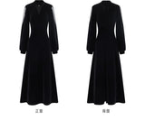 【新作早割12/23まで】シースルーベロアロングワンピース01547