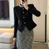 【新作早割1/27まで】	クラシックパールショートジャケット+スカートセット01564