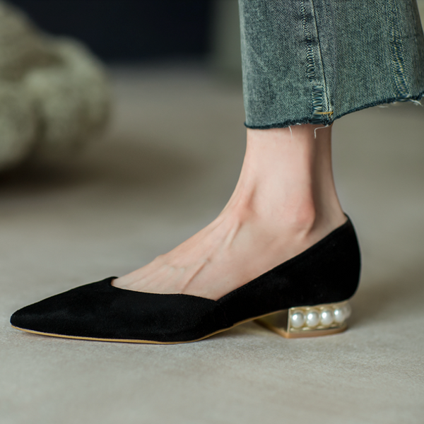 ♡Offen スカラップパールシューズ ブラック 41♡ scallop pearls pattern / BLACK | Offen